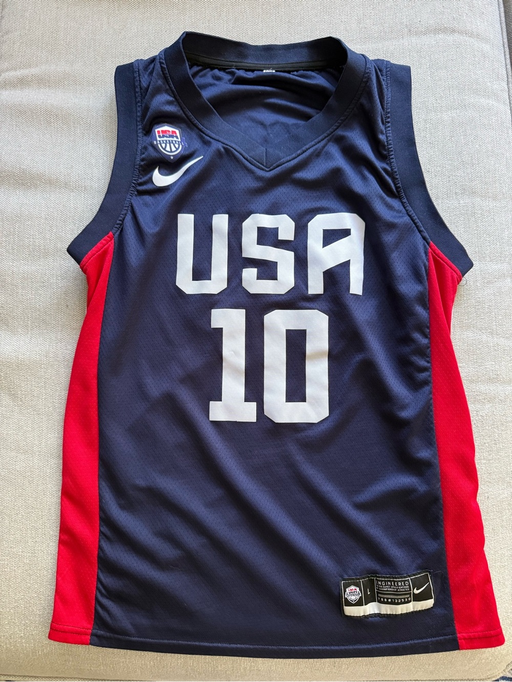 Nike Purple & White USA Basketball Jersey Label Detail